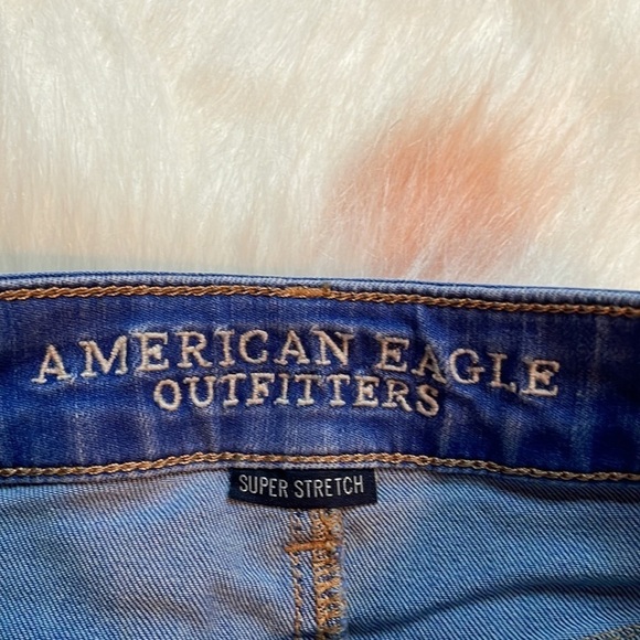 AMERICAN Eagle Outfitters‎ Super Stretch Hi Rise Shortie Blue Jean Shorts - Picture 3 of 6